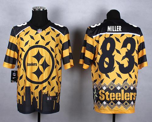 Nike Steelers #83 Heath Miller Gold Men's Stitched NFL Elite Noble Fashion Jersey